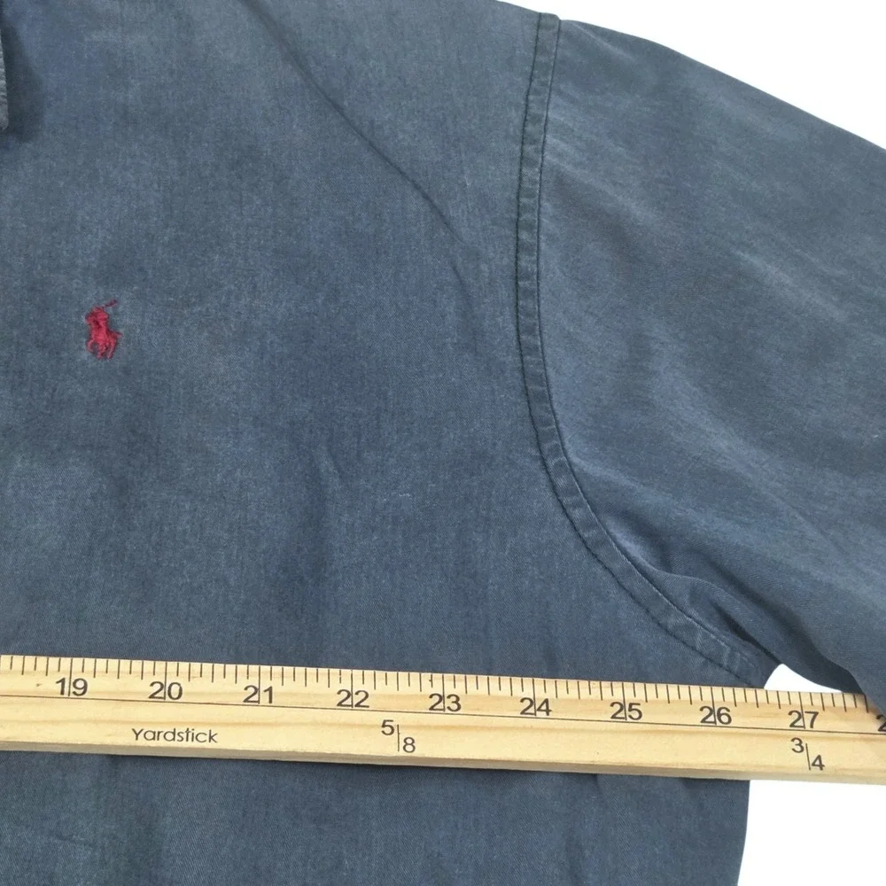 Vintage 90s Polo Ralph Lauren‎ Harrington Bomber Jacket Plaid Lined Blue Mens XL